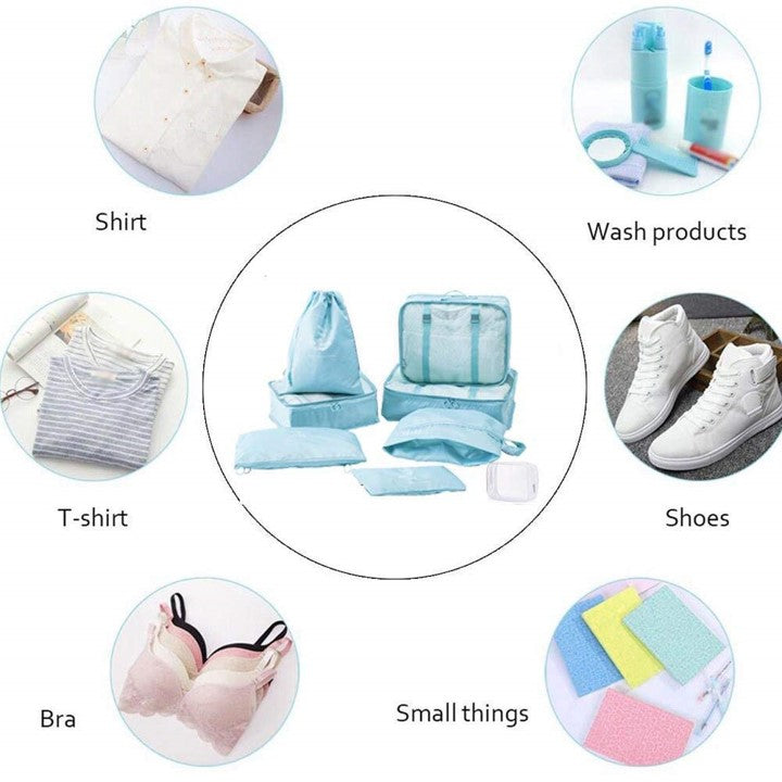 Lazer Polyester Travel Organizer Bag set of 7