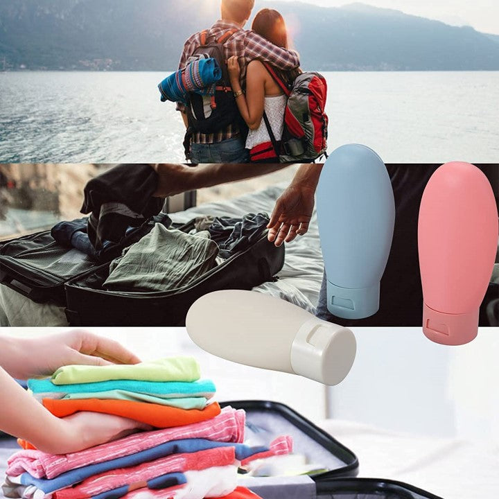 Zephorus 3pcs 60ml Travel Bottles Plastic Travel Containers